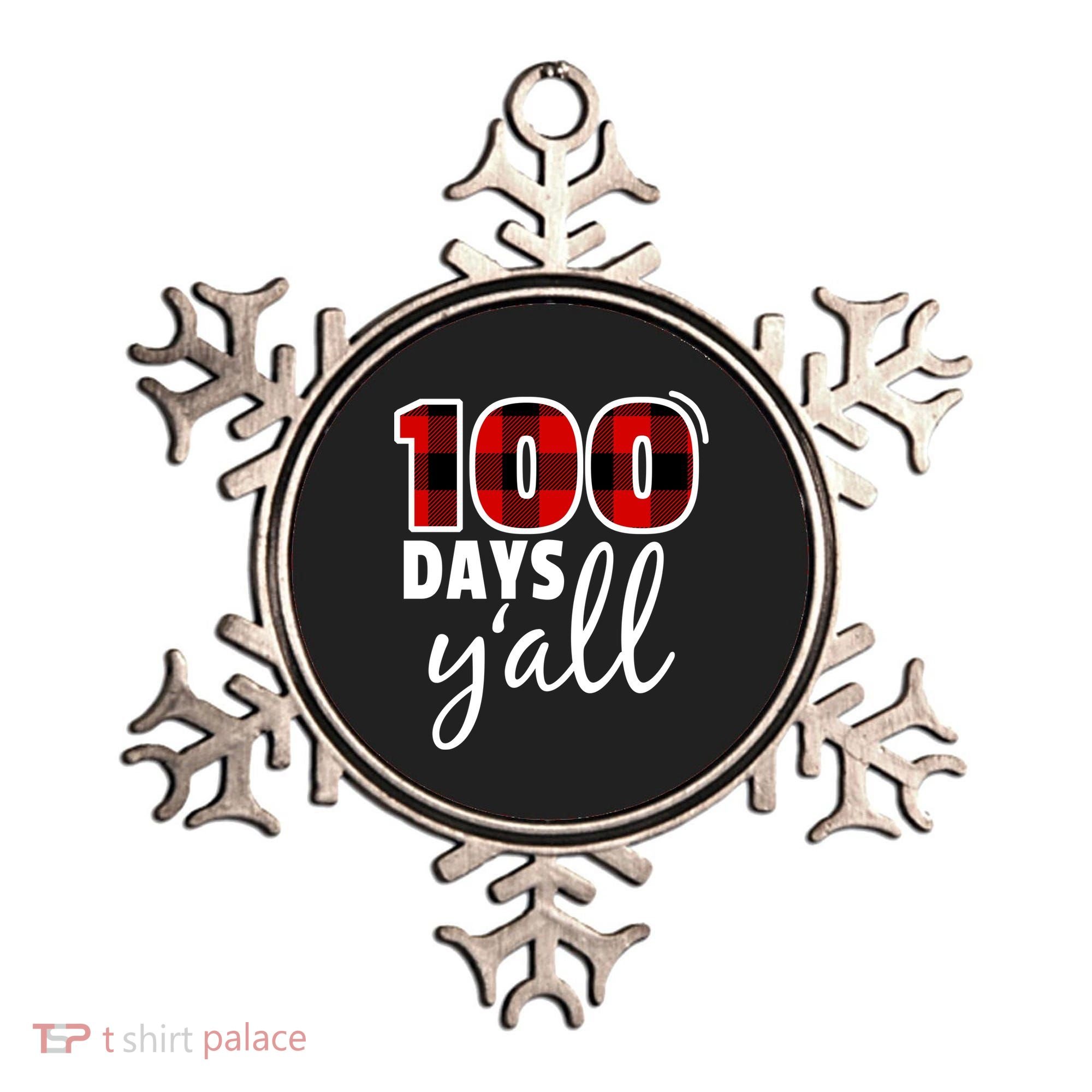 Plaid 100 Days Y'all Funny 100th Day Of School Ornament