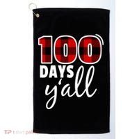 Plaid 100 Days Y'all Funny 100th Day Of School Golf Towel thumb 0