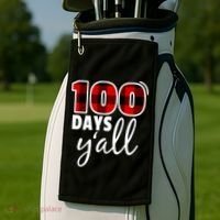 Plaid 100 Days Y'all Funny 100th Day Of School Golf Towel thumb 2