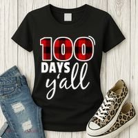 Plaid 100 Days Y'all Funny 100th Day Of School Women's T-Shirt thumb 3