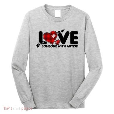 Plaid Love Someone With Autism Long Sleeve Shirt