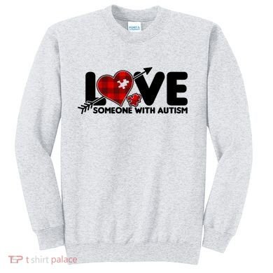 Plaid Love Someone With Autism Sweatshirt