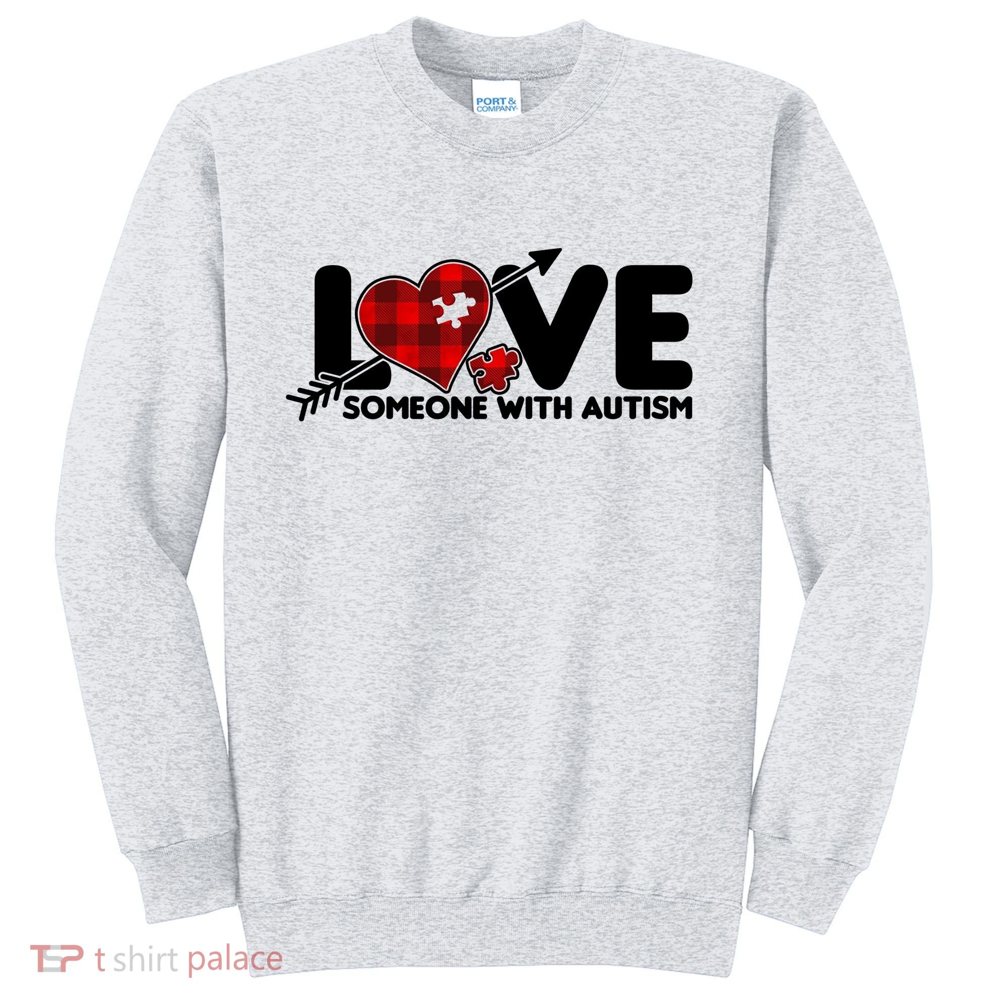 Plaid Love Someone With Autism Sweatshirt