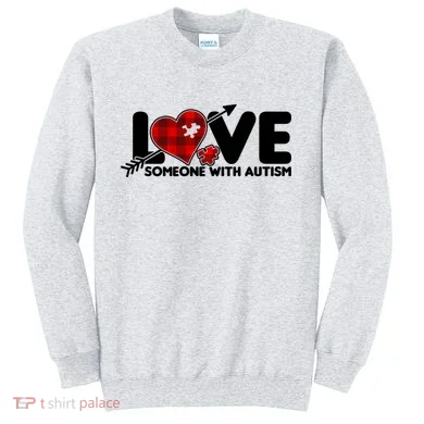 Plaid Love Someone With Autism Sweatshirt