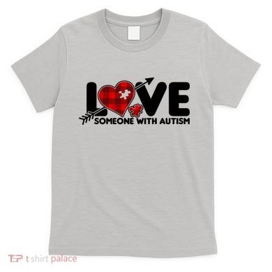 Plaid Love Someone With Autism T-Shirt