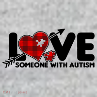 Plaid Love Someone With Autism T-Shirt thumb 7