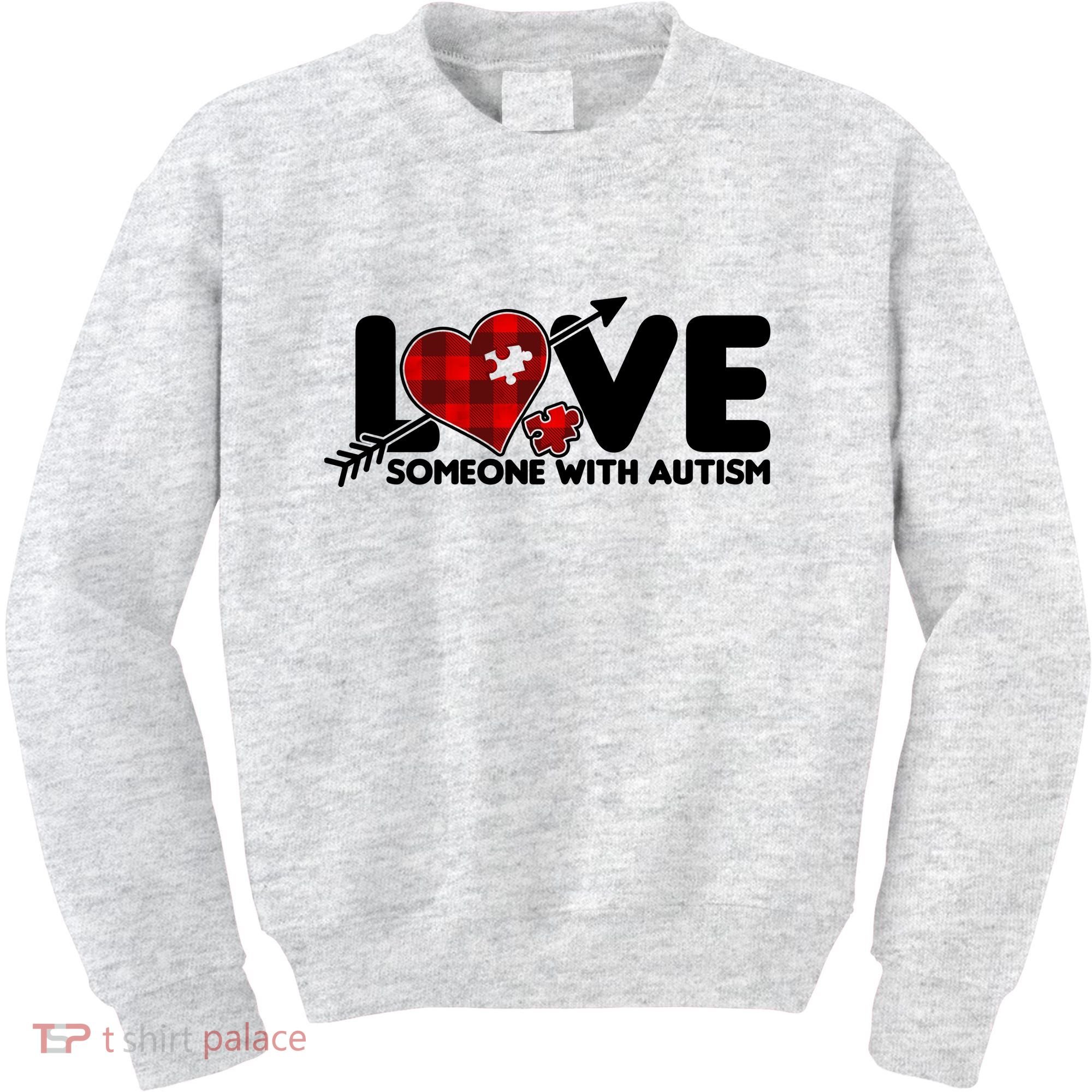 Plaid Love Someone With Autism Kids Sweatshirt