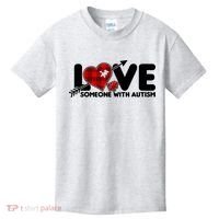 Plaid Love Someone With Autism Kids T-Shirt thumb 0