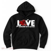 Plaid Love Someone With Autism Hoodie thumb 0