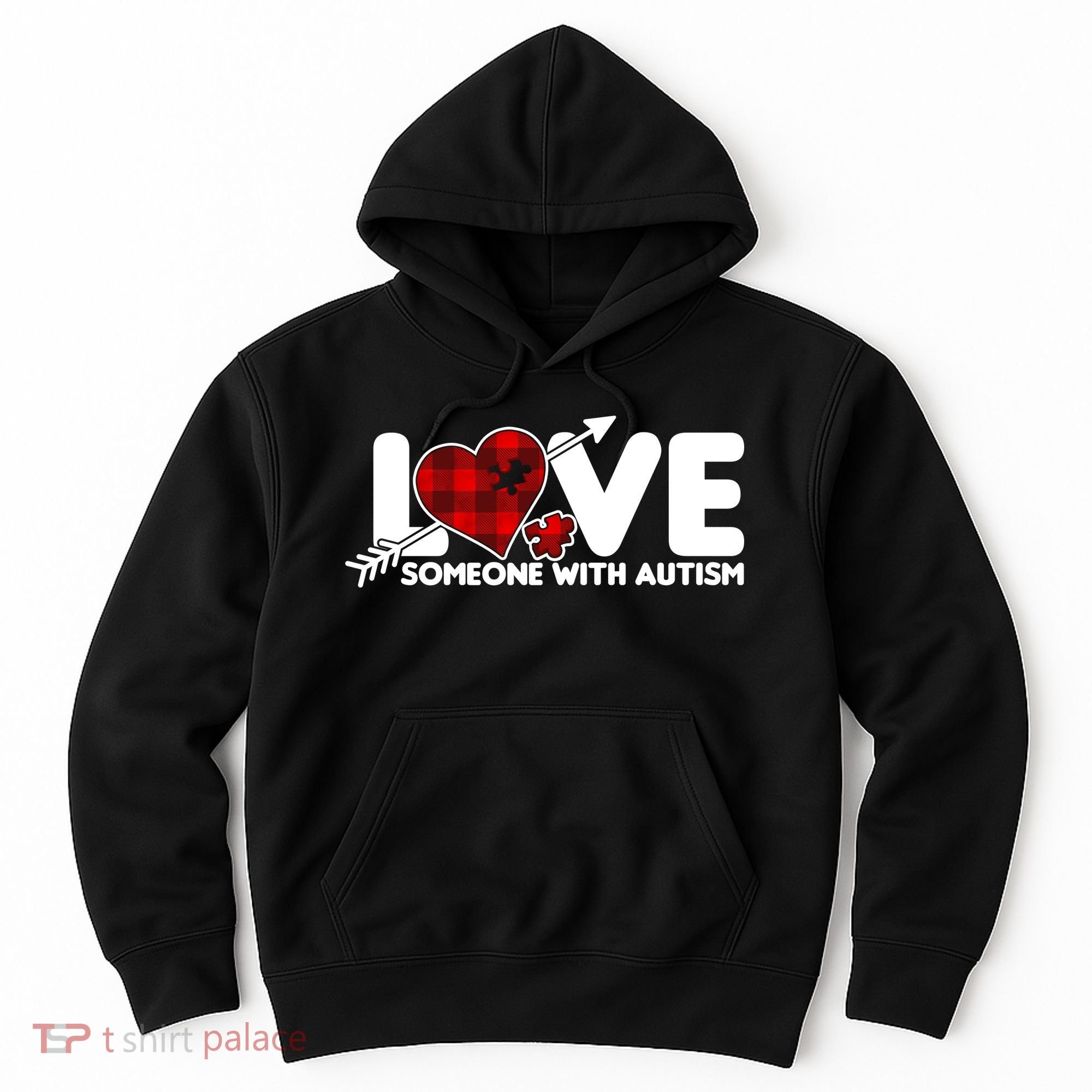 Plaid Love Someone With Autism Hoodie