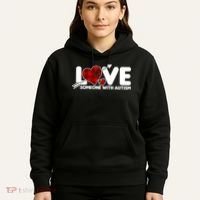 Plaid Love Someone With Autism Hoodie thumb 5