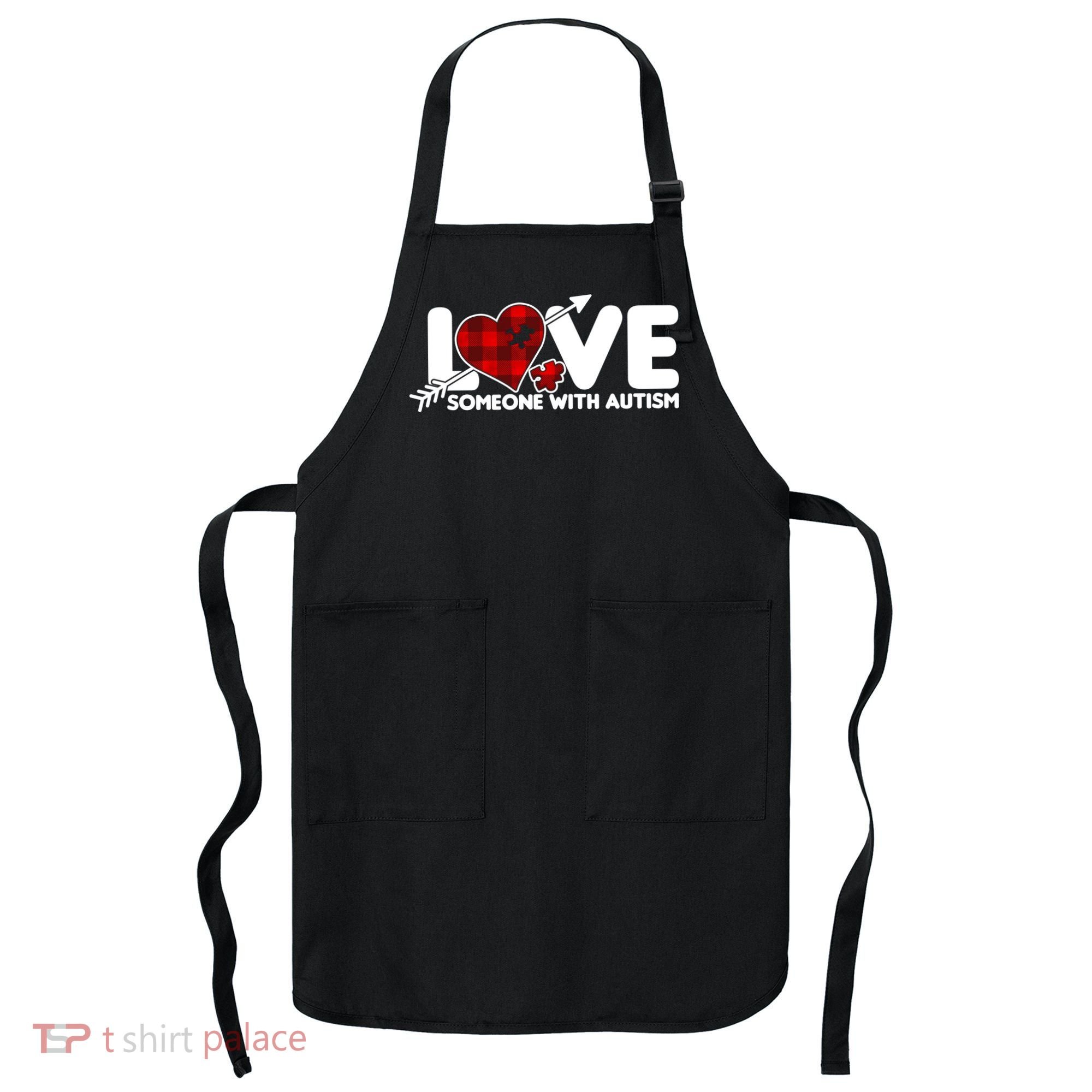 Plaid Love Someone With Autism Apron