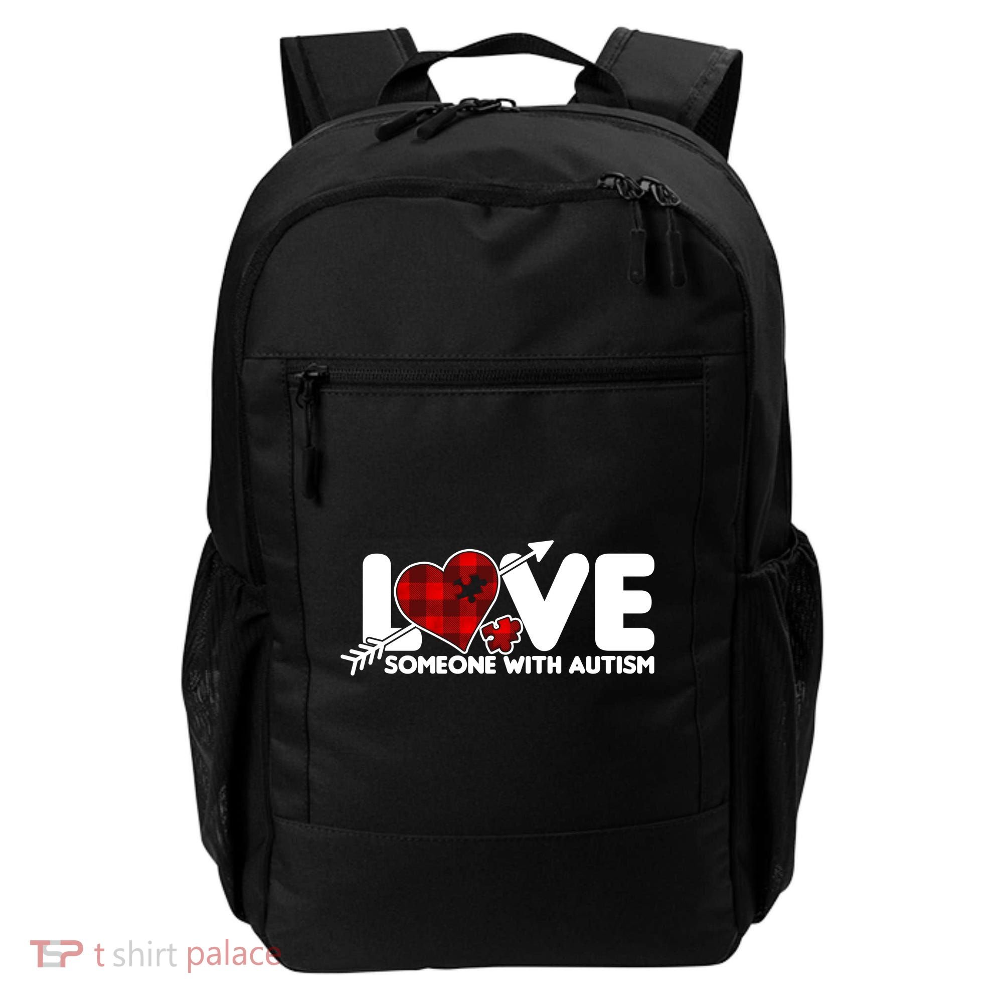Plaid Love Someone With Autism Backpack