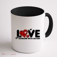 Plaid Love Someone With Autism Coffee Mug thumb 1