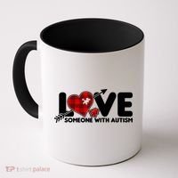 Plaid Love Someone With Autism Coffee Mug thumb 0