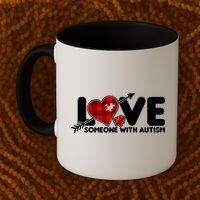 Plaid Love Someone With Autism Coffee Mug thumb 2