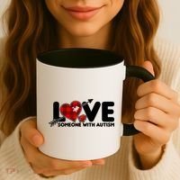 Plaid Love Someone With Autism Coffee Mug thumb 3