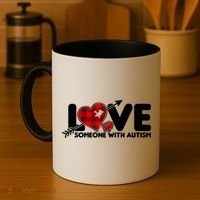 Plaid Love Someone With Autism Coffee Mug thumb 4