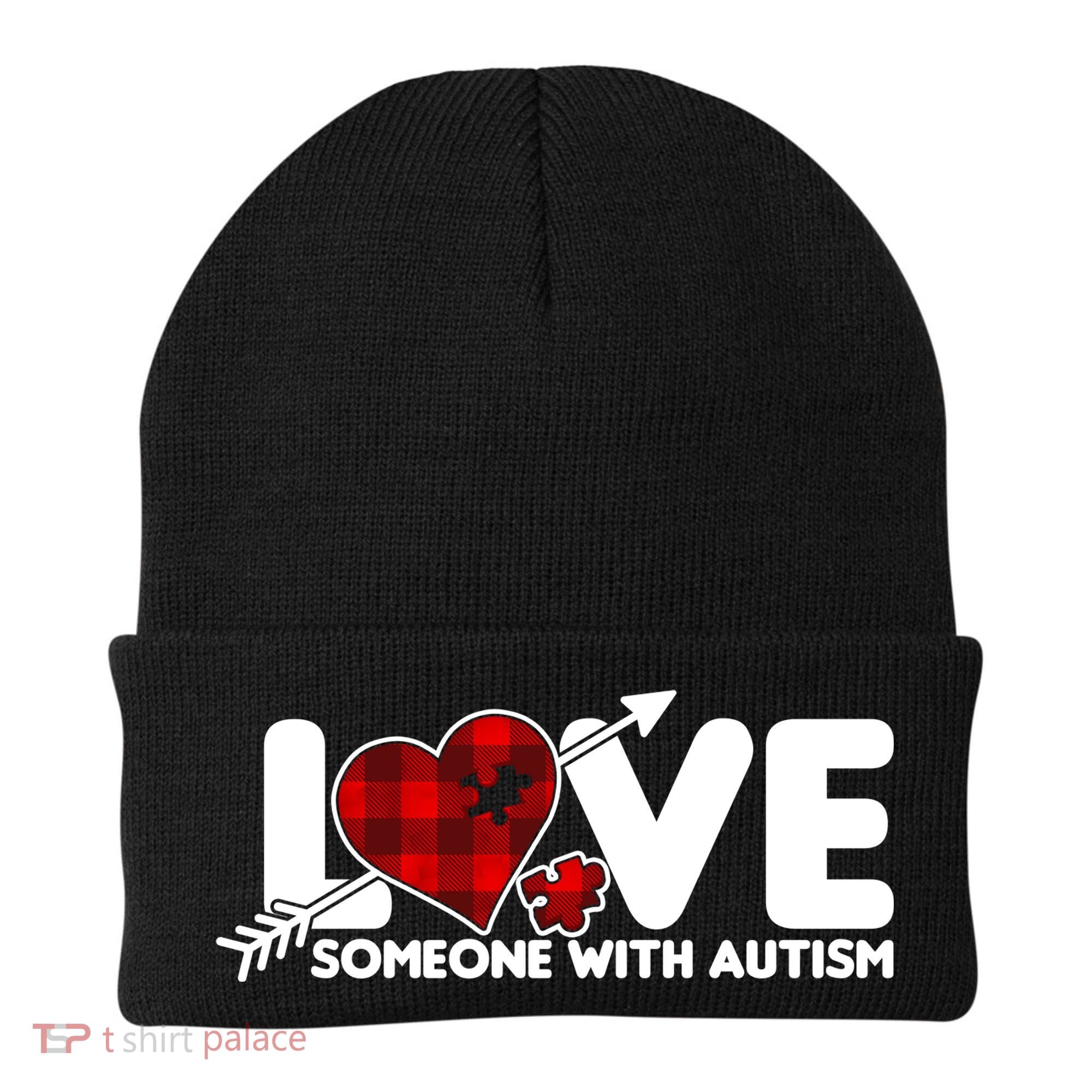 Plaid Love Someone With Autism Beanie