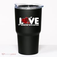 Plaid Love Someone With Autism Tumbler thumb 0