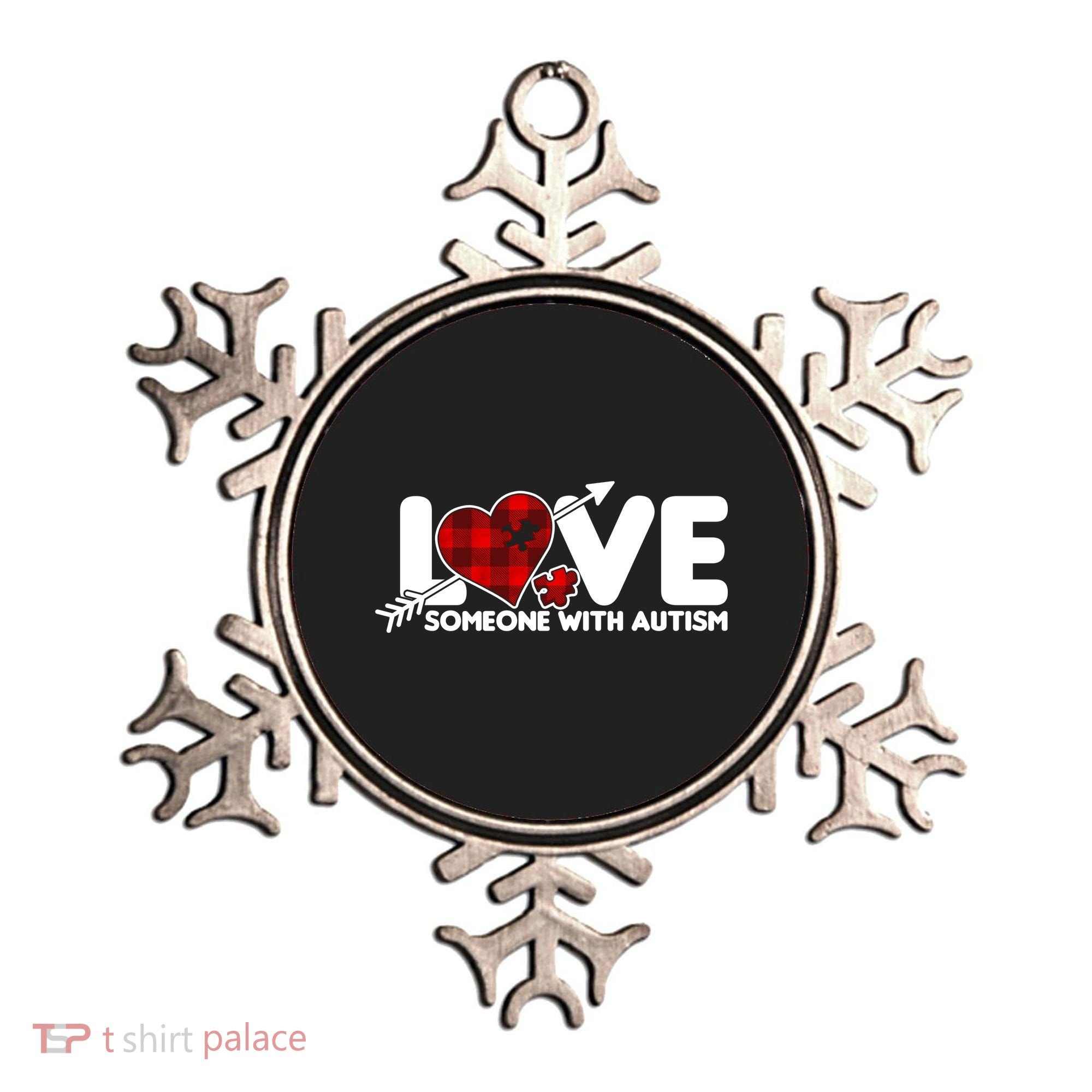 Plaid Love Someone With Autism Ornament