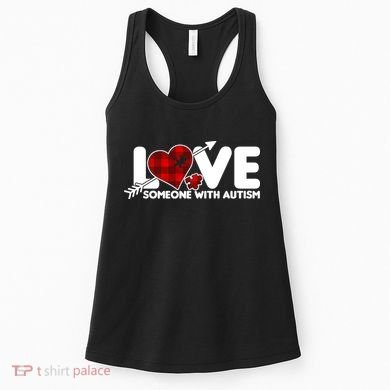Plaid Love Someone With Autism Women's Tank Top