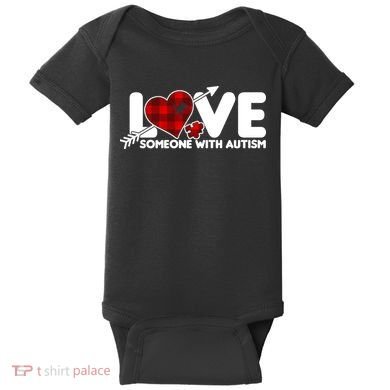 Plaid Love Someone With Autism Baby Bodysuit