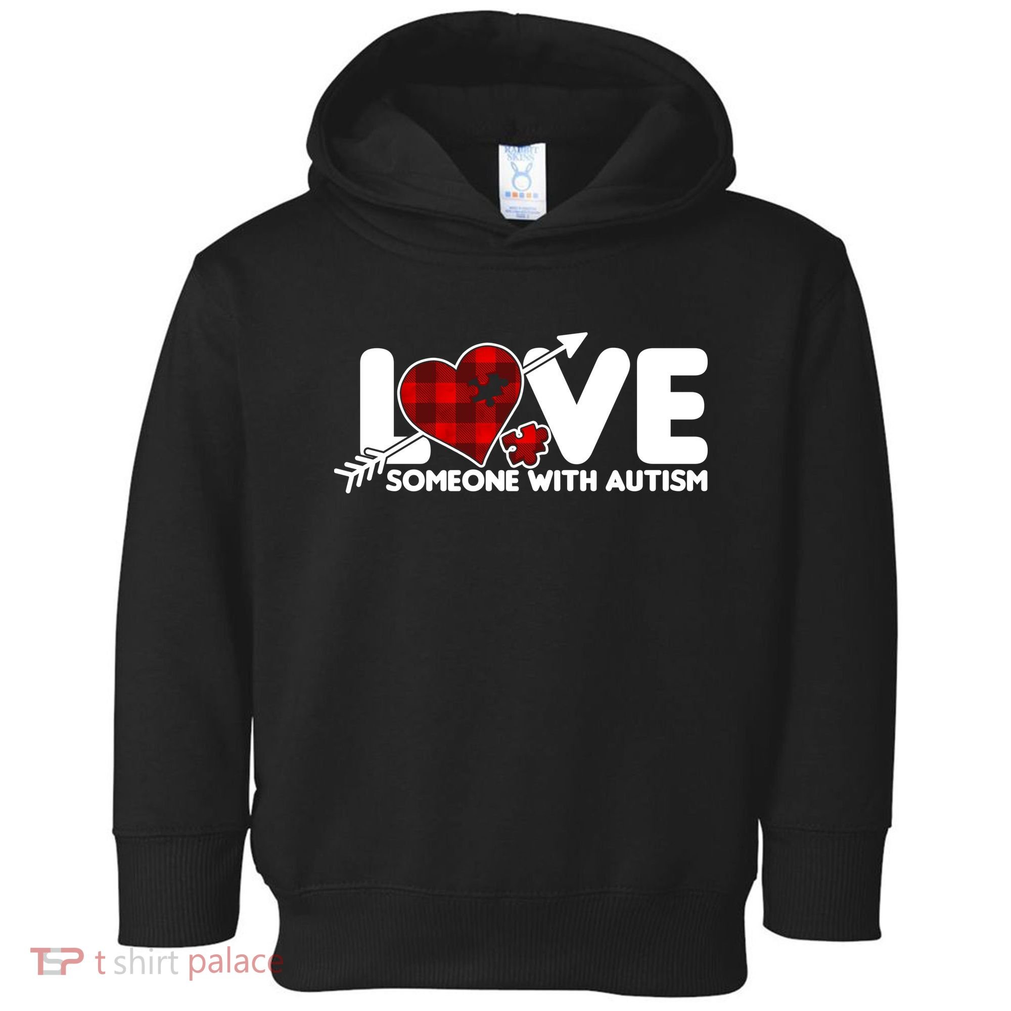 Plaid Love Someone With Autism Toddler Hoodie
