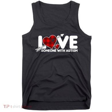 Plaid Love Someone With Autism Tank Top