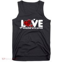 Plaid Love Someone With Autism Tank Top thumb 0