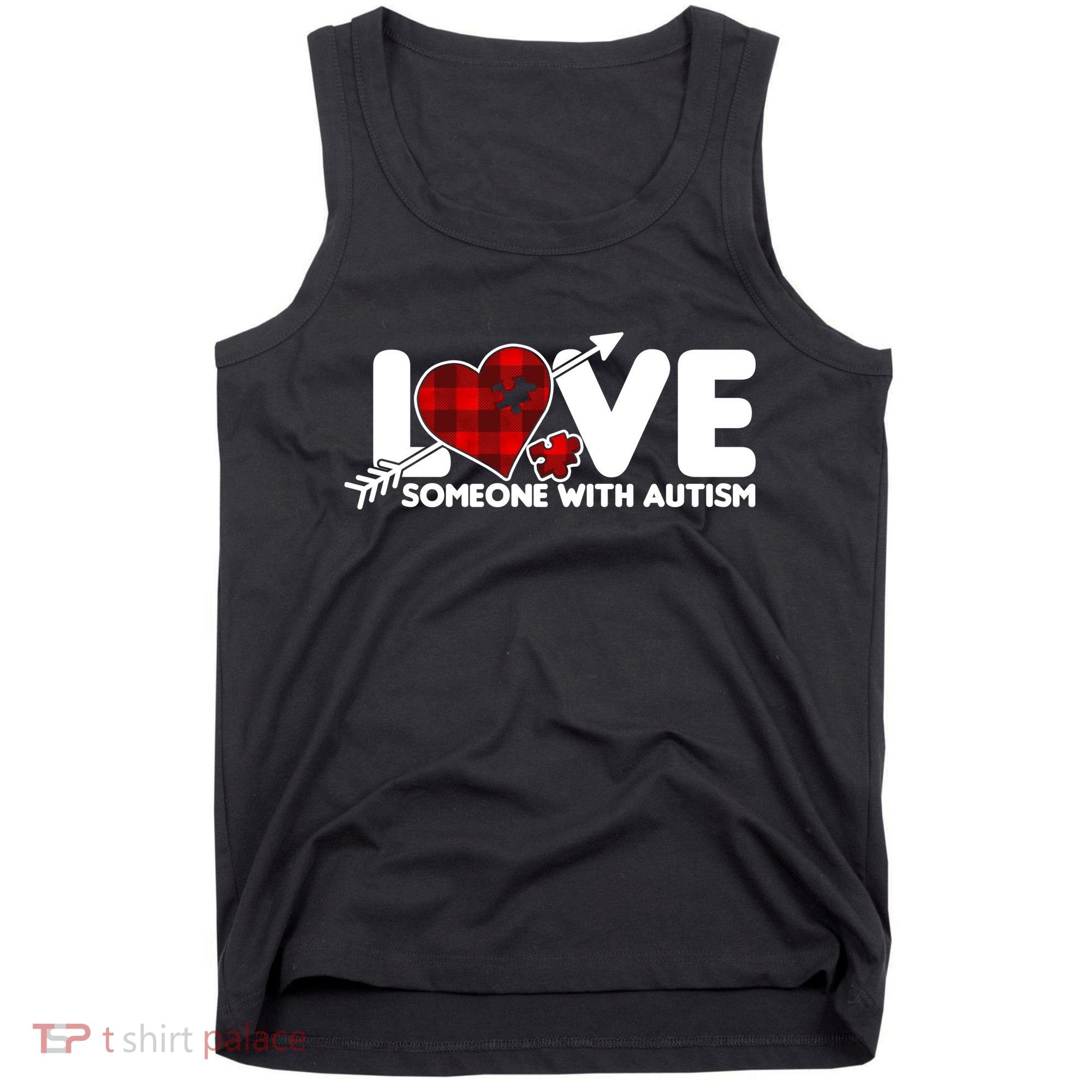 Plaid Love Someone With Autism Tank Top