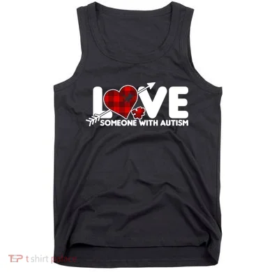 Plaid Love Someone With Autism Tank Top