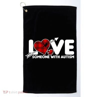 Plaid Love Someone With Autism Golf Towel
