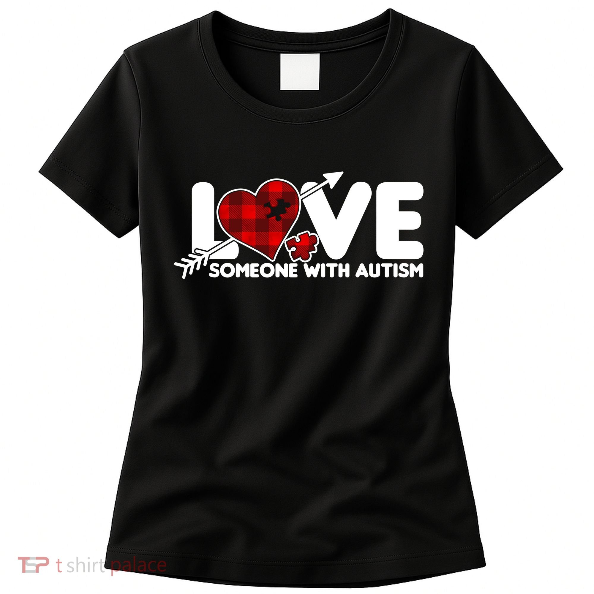 Plaid Love Someone With Autism Women's T-Shirt