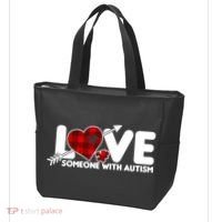 Plaid Love Someone With Autism Tote Bag thumb 3