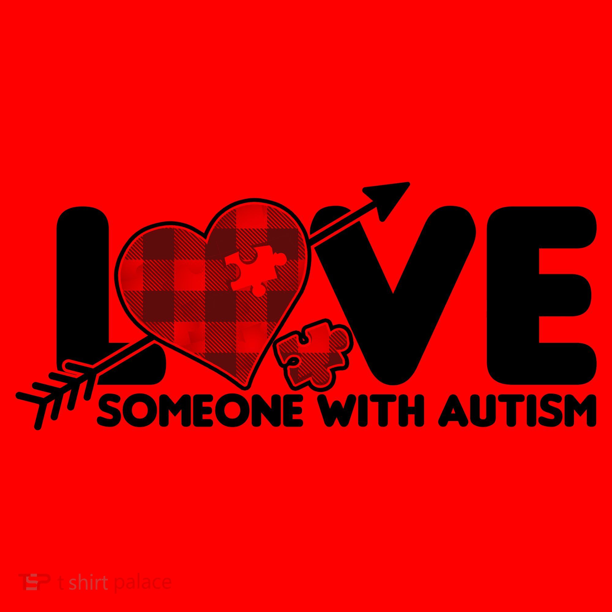 Plaid Love Someone With Autism Santa Hat