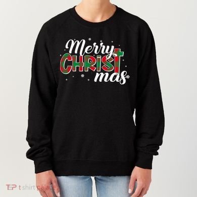 Plaid Merry Christmas Christ Women's Sweatshirt