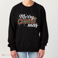 Plaid Merry Christmas Christ Women's Sweatshirt thumb 0