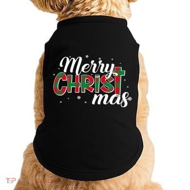 Plaid Merry Christmas Christ Doggie Tank