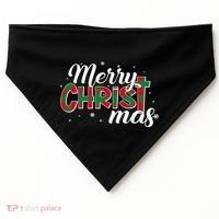 Plaid Merry Christmas Christ USA-Made Doggie Bandana thumb 0