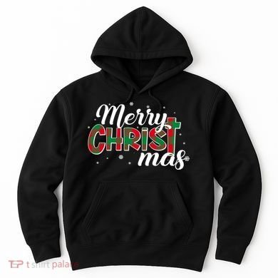 Plaid Merry Christmas Christ Hoodie