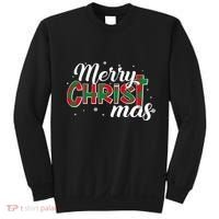 Plaid Merry Christmas Christ Sweatshirt thumb 0