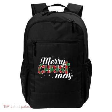 Plaid Merry Christmas Christ Backpack