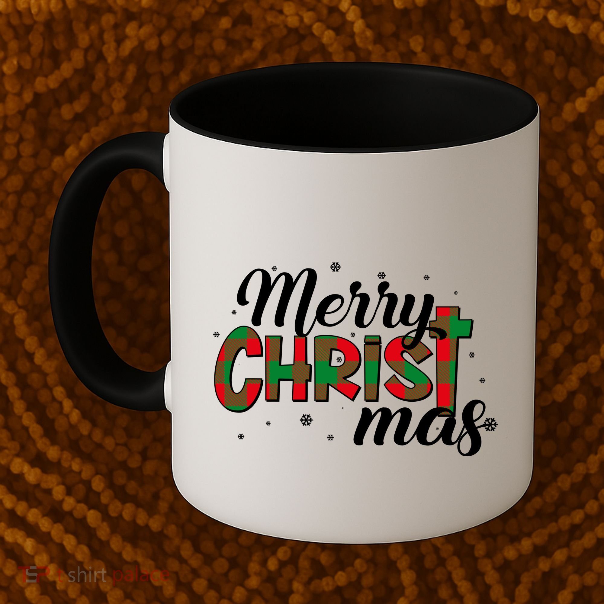 Plaid Merry Christmas Christ Coffee Mug