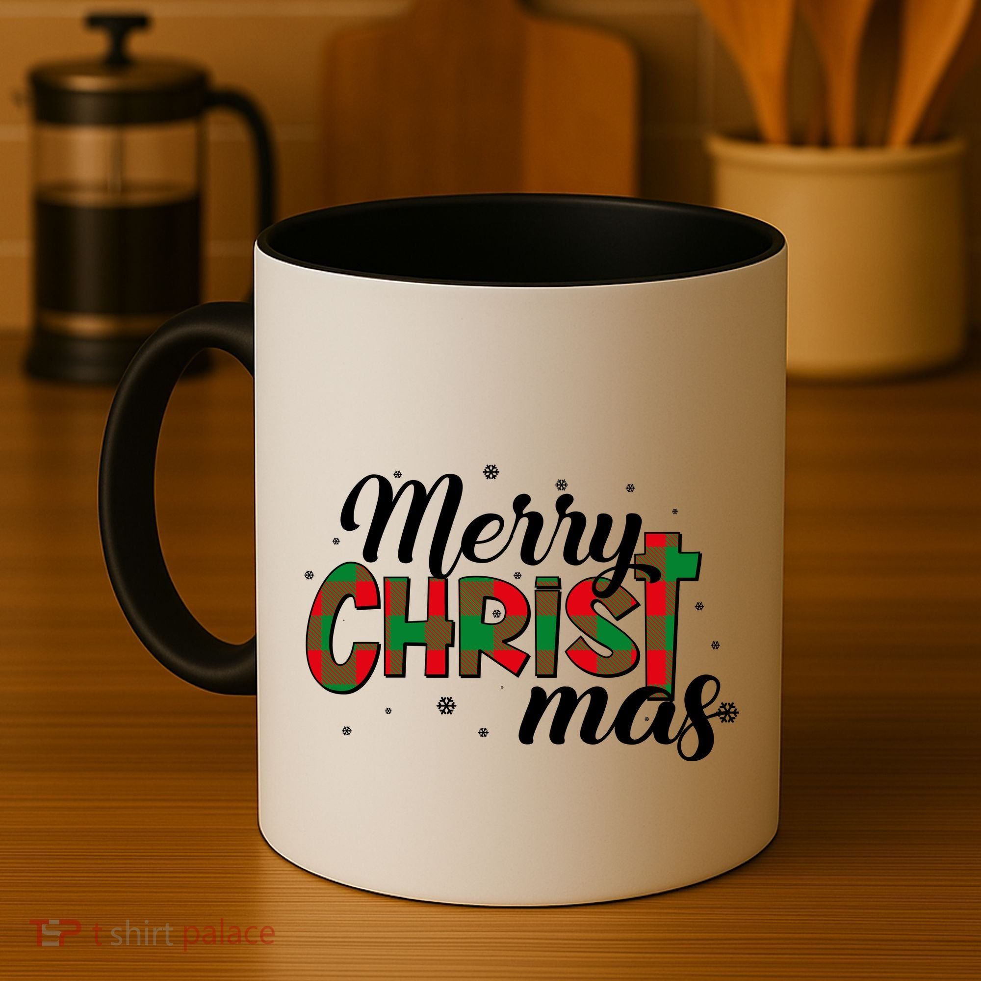 Plaid Merry Christmas Christ Coffee Mug