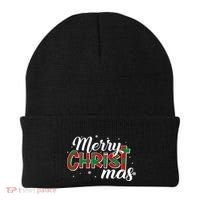 Plaid Merry Christmas Christ Beanie thumb 0