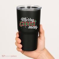 Plaid Merry Christmas Christ Tumbler thumb 2