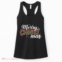 Plaid Merry Christmas Christ Women's Tank Top thumb 0