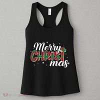 Plaid Merry Christmas Christ Women's Tank Top thumb 3