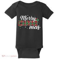 Plaid Merry Christmas Christ Baby Bodysuit thumb 0